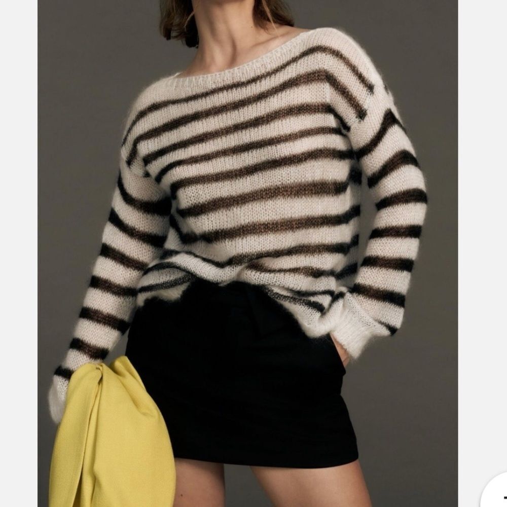 Maeve Semi-Sheer Oversized Italian Wool Sweater XS-S